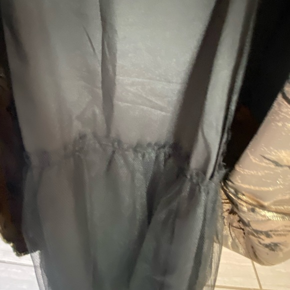 Aidan Mattox Black and Gold Rose Brocade Dress - Picture 9 of 9